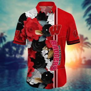 Wisconsin Badgers NCAA Flower Hawaii Shirt For Fans Ver 36