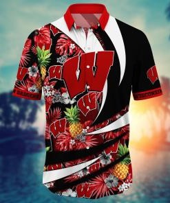 Wisconsin Badgers NCAA Flower Hawaii Shirt For Fans Ver 6