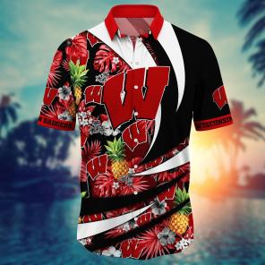 Wisconsin Badgers NCAA Flower Hawaii Shirt For Fans Ver 6