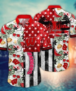 Wisconsin Badgers NCAA Flower Hawaii Shirt For Fans Ver 7