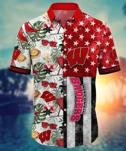 Wisconsin Badgers NCAA Flower Hawaii Shirt For Fans Ver 7