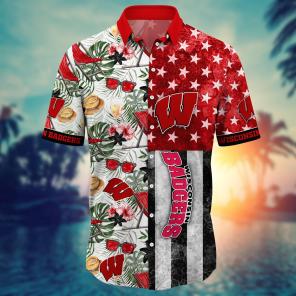 Wisconsin Badgers NCAA Flower Hawaii Shirt For Fans Ver 7