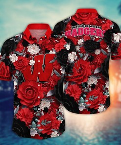 Wisconsin Badgers NCAA Flower Hawaii Shirt For Fans Ver 8