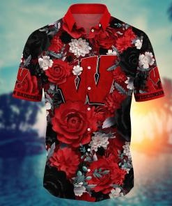 Wisconsin Badgers NCAA Flower Hawaii Shirt For Fans Ver 8