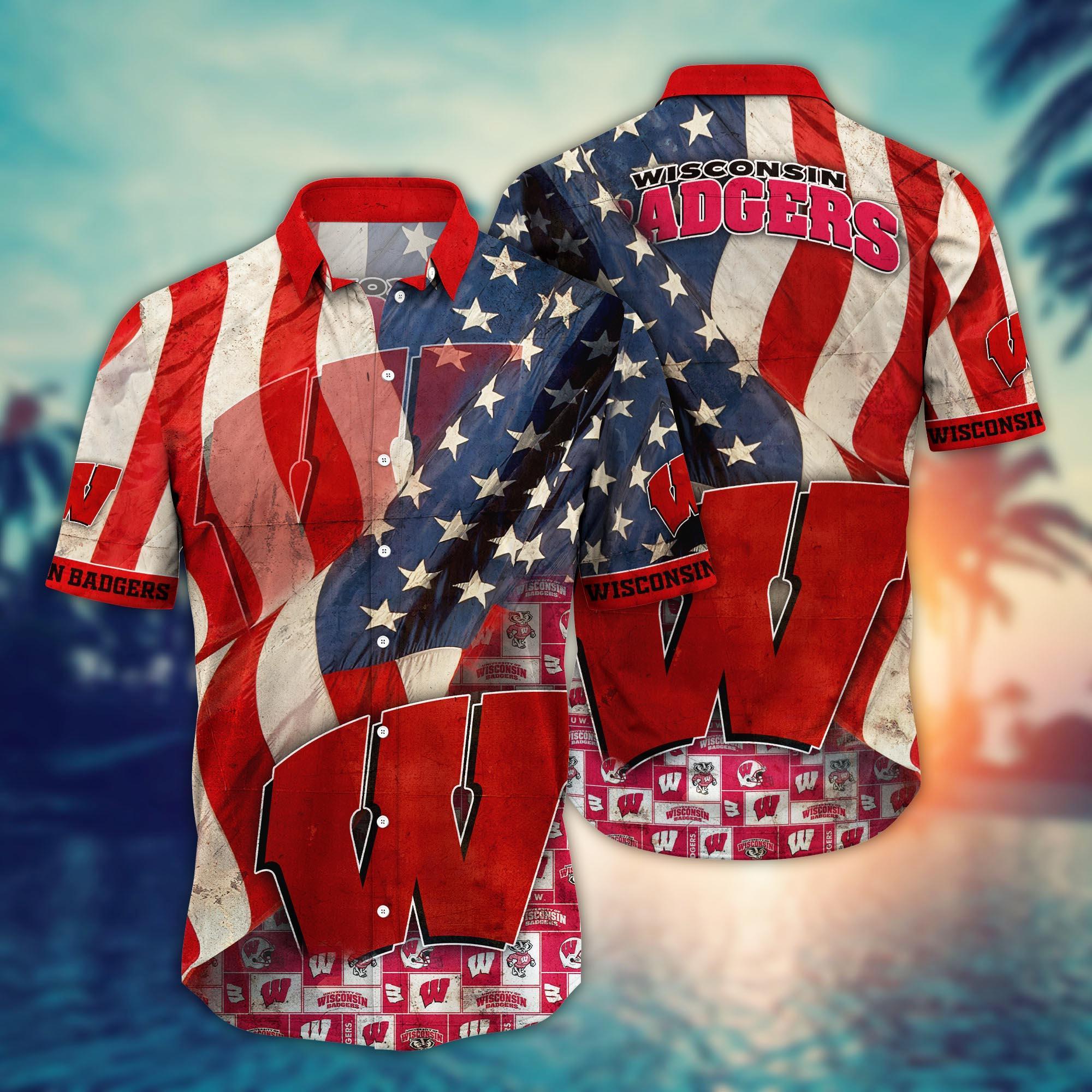 Wisconsin Badgers NCAA Flower Hawaii Shirt For Fans Ver 9