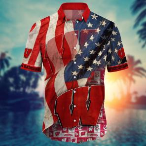 Wisconsin Badgers NCAA Flower Hawaii Shirt For Fans Ver 9