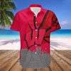 Wisconsin Badgers Red Hibiscus Hawaiian Shirt for Men and Women