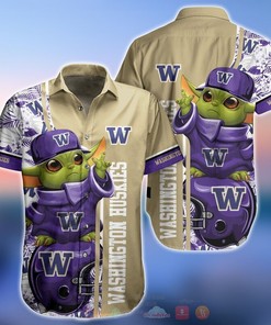 Women's Washington Huskies Baby Yoda Hawaiian Shirt, Great for Summer 