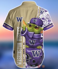 Women's Washington Huskies Baby Yoda Hawaiian Shirt, Great for Summer