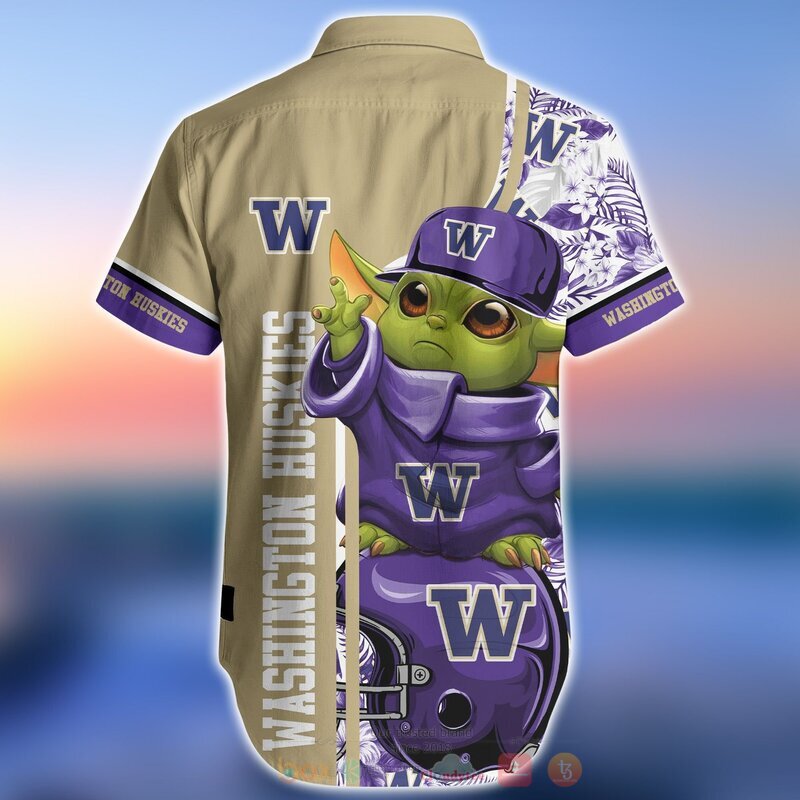 Women's Washington Huskies Baby Yoda Hawaiian Shirt, Great for Summer