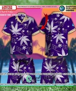 Women's Washington Huskies Custom Name Hawaiian Shirt for Summer