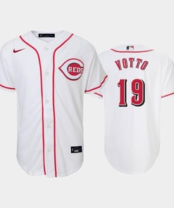 19 Joey Votto Youth Reds Home White Jersey - Robokeg
