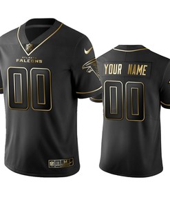 2019 Atlanta Falcons Custom Black Golden Edition Vapor Untouchable Limited Jersey - Mens - Robokeg
