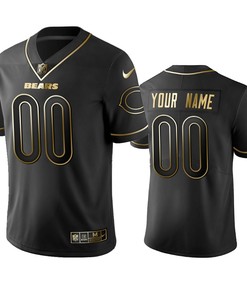 2019 Chicago Bears Custom Black Golden Edition Vapor Untouchable Limited Jersey - Mens - Robokeg