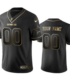 2019 Dallas Cowboys Custom Black Golden Edition Vapor Untouchable Limited Jersey - Mens - Robokeg