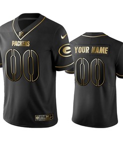 2019 Green Bay Packers Custom Black Golden Edition Vapor Untouchable Limited Jersey - Mens - Robokeg