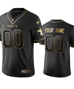 2019 New Orleans Saints Custom Black Golden Edition Vapor Untouchable Limited Jersey - Mens - Robokeg