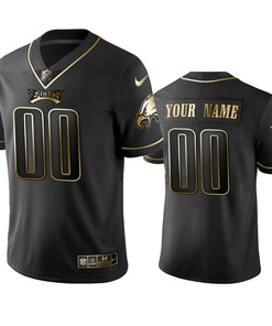 2019 Philadelphia Eagles Custom Black Golden Edition Vapor Untouchable Limited Jersey - Mens - Robokeg