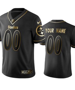 2019 Pittsburgh Steelers Custom Black Golden Edition Vapor Untouchable Limited Jersey - Mens - Robokeg