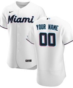 2020 Mlb Personalized Custom White Miami Marlins Jersey - Robokeg