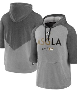 2022 Mlb All-star Game Flux 3/4-sleeve Raglan Pullover Hoodie - Heathered Charcoal - Robokeg