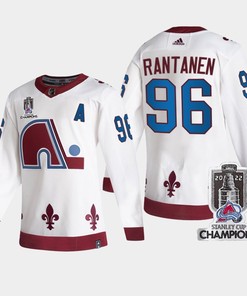 2022 Stanley Cup Champs Mikko Rantanen 96 Colorado Avalanche White Jersey Reverse Retro - Robokeg