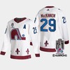 2022 Stanley Cup Champs Nathan MacKinnon 29 Colorado Avalanche White Jersey Reverse Retro - Robokeg