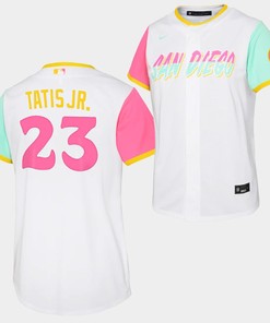 2022-23 City Connect Fernando Tatis Jr. 23 San Diego Padres Youth White Jersey - Robokeg