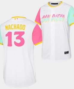 2022-23 City Connect Manny Machado 13 San Diego Padres Youth White Jersey - Robokeg
