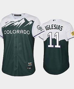 2022-23 City Connect Rockies 11 Jose Iglesias Green Youth Jersey - Robokeg