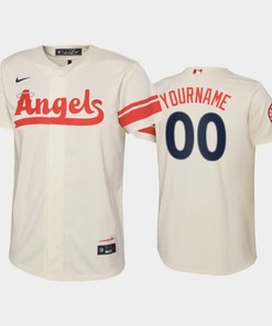 2022-23 City Connect Youth Los Angeles Angels Custom 00 Custom Jersey - Cream - Robokeg