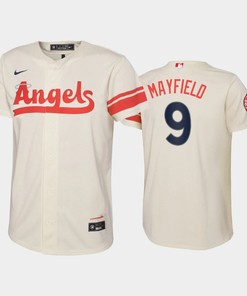 2022-23 City Connect Youth Los Angeles Angels Jack Mayfield 9 Jack Mayfield Jersey - Cream - Robokeg