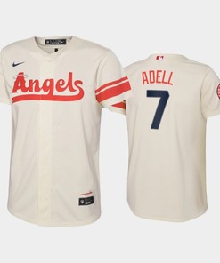 2022-23 City Connect Youth Los Angeles Angels Jo Adell 7 Jo Adell Jersey - Cream - Robokeg