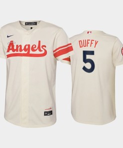 2022-23 City Connect Youth Los Angeles Angels Matt Duffy 5 Matt Duffy Jersey - Cream - Robokeg