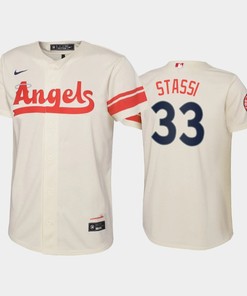 2022-23 City Connect Youth Los Angeles Angels Max Stassi 33 Max Stassi Jersey - Cream - Robokeg