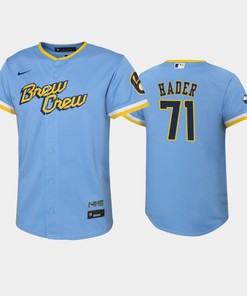 2022-23 City Connect Youth Milwaukee Brewers Josh Hader 71 Josh Hader Jersey - Powder Blue - Robokeg