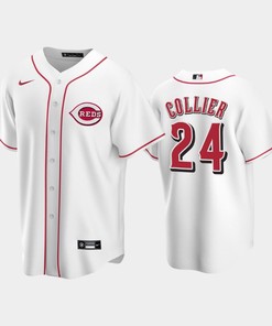 2022-23 Draft Cincinnati Reds Cam Collier 24 White Home Jersey - Robokeg