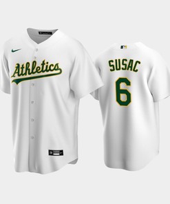 2022-23 Draft Oakland Athletics Daniel Susac 6 White Home Jersey - Robokeg