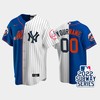 2022-23 Subway Series New York Mets 00 Custom Split Royal White Jersey - Robokeg