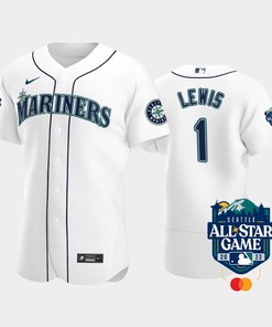 2023 All-Star Game Seattle Mariners 1 Kyle Lewis White Jersey - Robokeg