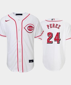 24 Tony Perez Youth Reds Home White Jersey - Robokeg