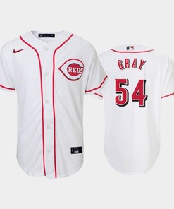 54 Sonny Gray Youth Reds Home White Jersey - Robokeg