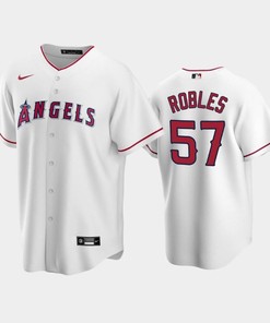 57 Hansel Robles White Los Angeles Angels Home Jersey - Robokeg