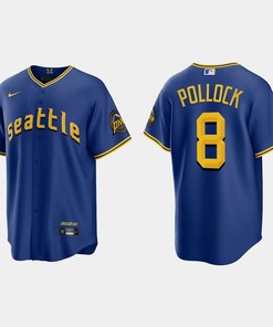 AJ Pollock 8 Seattle Mariners 2023 City Connect Game Jersey - Royal - Robokeg