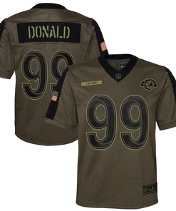 Aaron Donald Los Angeles Rams 2021 Salute To Service Game Jersey - Olive Nfl - Robokeg