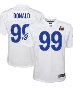 Aaron Donald Los Angeles Rams Super Bowl Lvi Game Patch Jersey - White Nfl - Robokeg