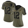 Aaron Rodgers Green Bay Packers Womens 2021 Salute To Service Limited Player Jersey - Olive Nfl - Robokeg