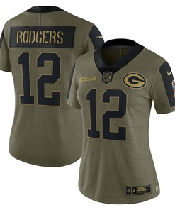 Aaron Rodgers Green Bay Packers Womens 2021 Salute To Service Limited Player Jersey - Olive Nfl - Robokeg