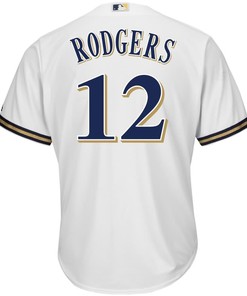 Aaron Rodgers Milwaukee Brewers Majestic Nfl X Mlb Crossover Cool Base Player Jersey - White - Robokeg