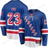 Adam Fox 23 New York Rangers Stanley Cup 2023 Playoffs Patch Home Breakaway Men Jersey - Blue - Robokeg